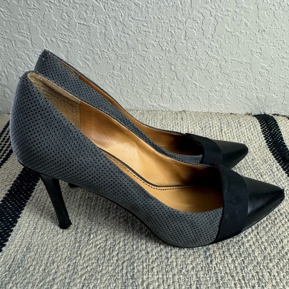 Audrey Brook Abbie Pump Heels in Gray Pebbled Suede - Picture 5 of 7